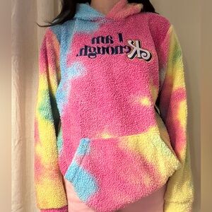 I am kenough Barbie movie rainbow tie dye Sherpa hoodie